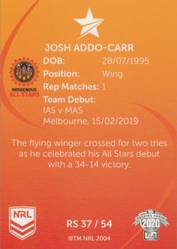2020 NRL Traders - Representative Stars #RS37 Josh Addo-Carr Back